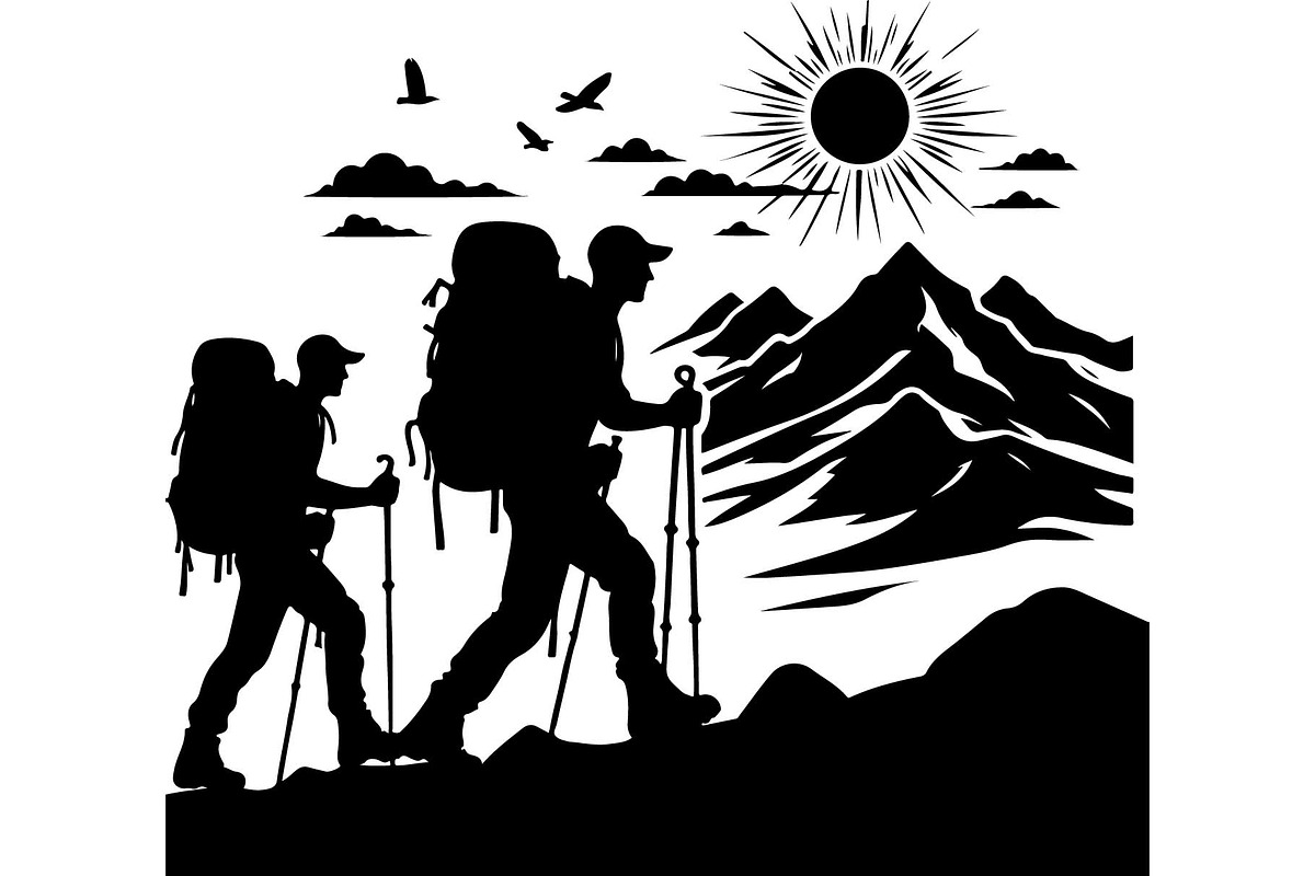Hiking Adventure Scene Bundle, an Object Graphic by Designer_Momina (Photo 7 of 13)