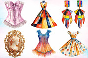 Vintage Fashion Women's Clipart PNG, a Seasonal Illustration by Canvas Craft (Thumbnail 3 of 3)