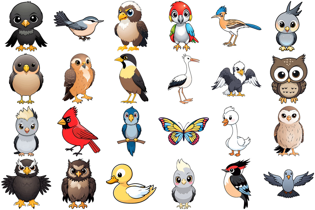 Cute Bird Clipart, an Animal Illustration by Forhadx5 (Photo 6 of 11)