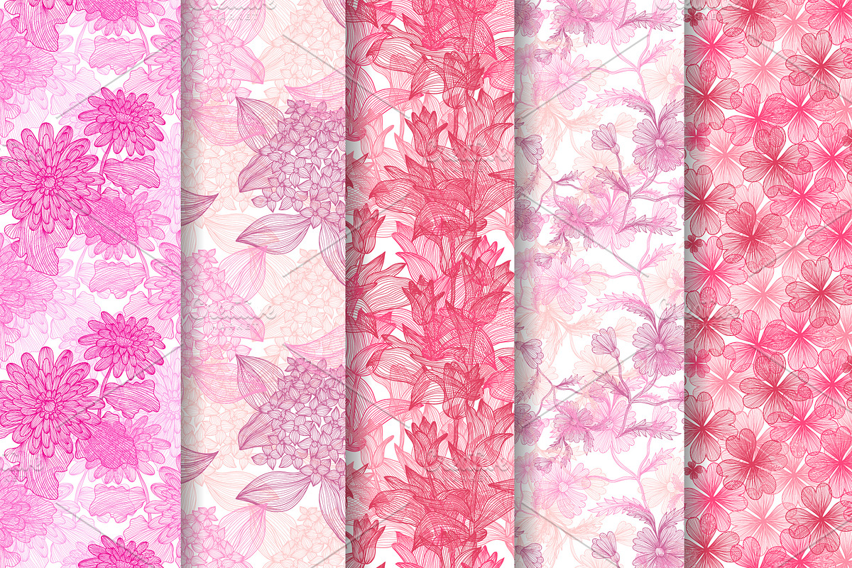 12 Pink Violet Seamless Patterns, a Pattern Graphic by Sunset&Sea Design (Photo 2 of 4)