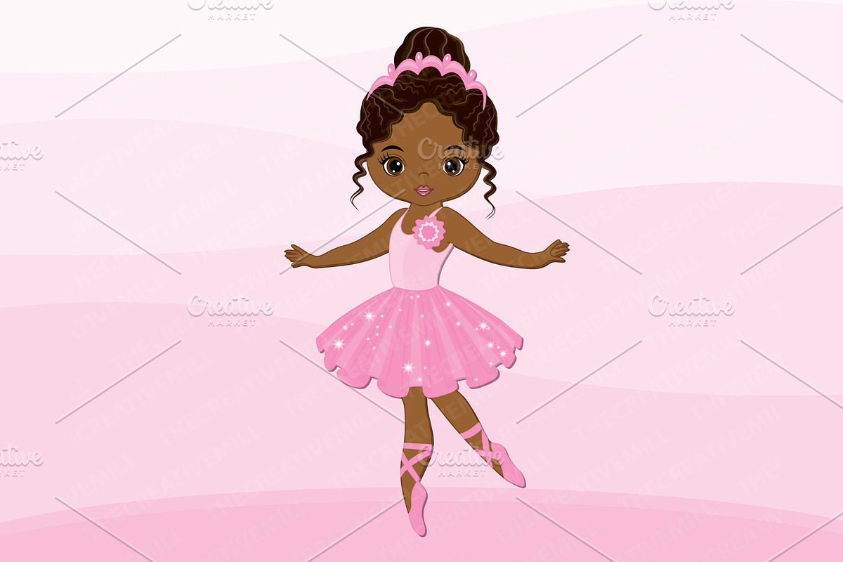 Vector African American Ballerina, an Illustration by TheCreativeMill (Photo 2 of 5)