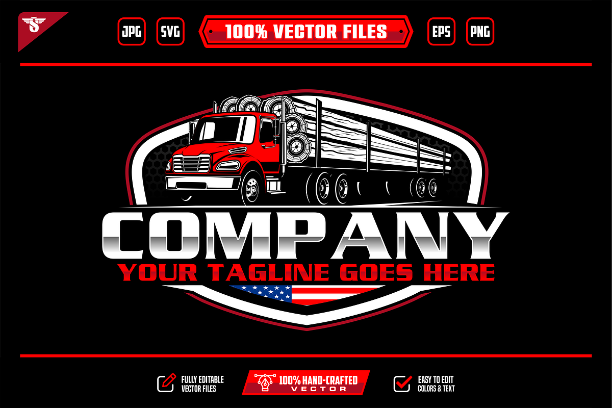 American Logging Truck Logo, a Branding & Logo Template by slLametDesigns (Photo 1 of 6)