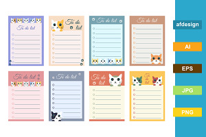 Cute Cat To Do List Template