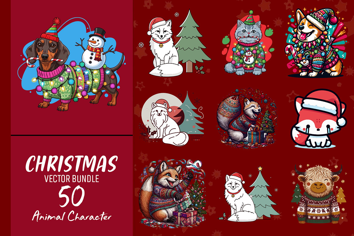 Festive christmas animal character, an Animal Illustration by Sofia's Fashion (Photo 1 of 3)