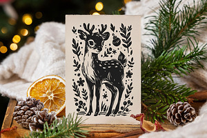 Linocut Christmas Posters And Card