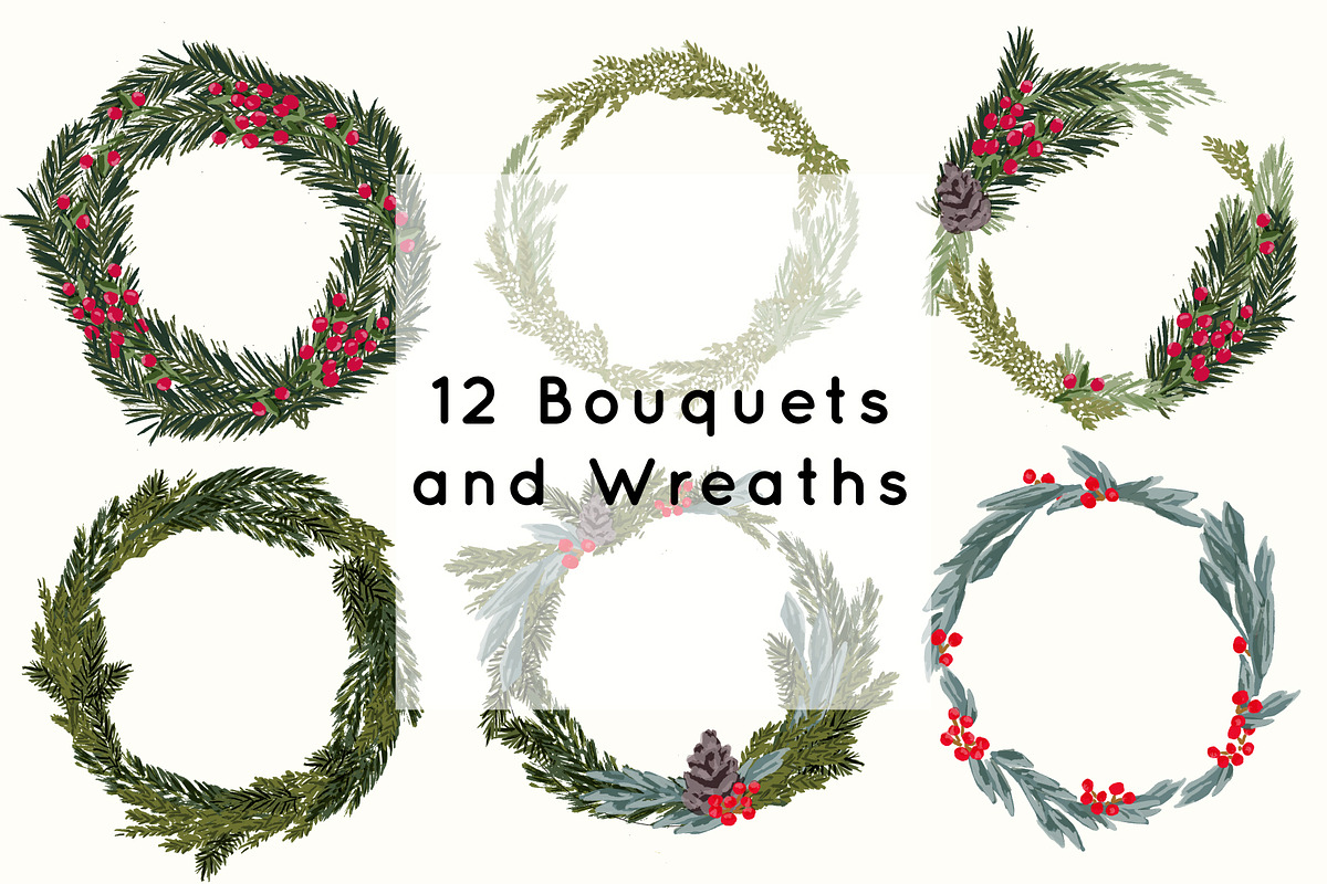 Winter Holiday Foliage, an Illustration by Shiny Penny Studio (Photo 6 of 10)