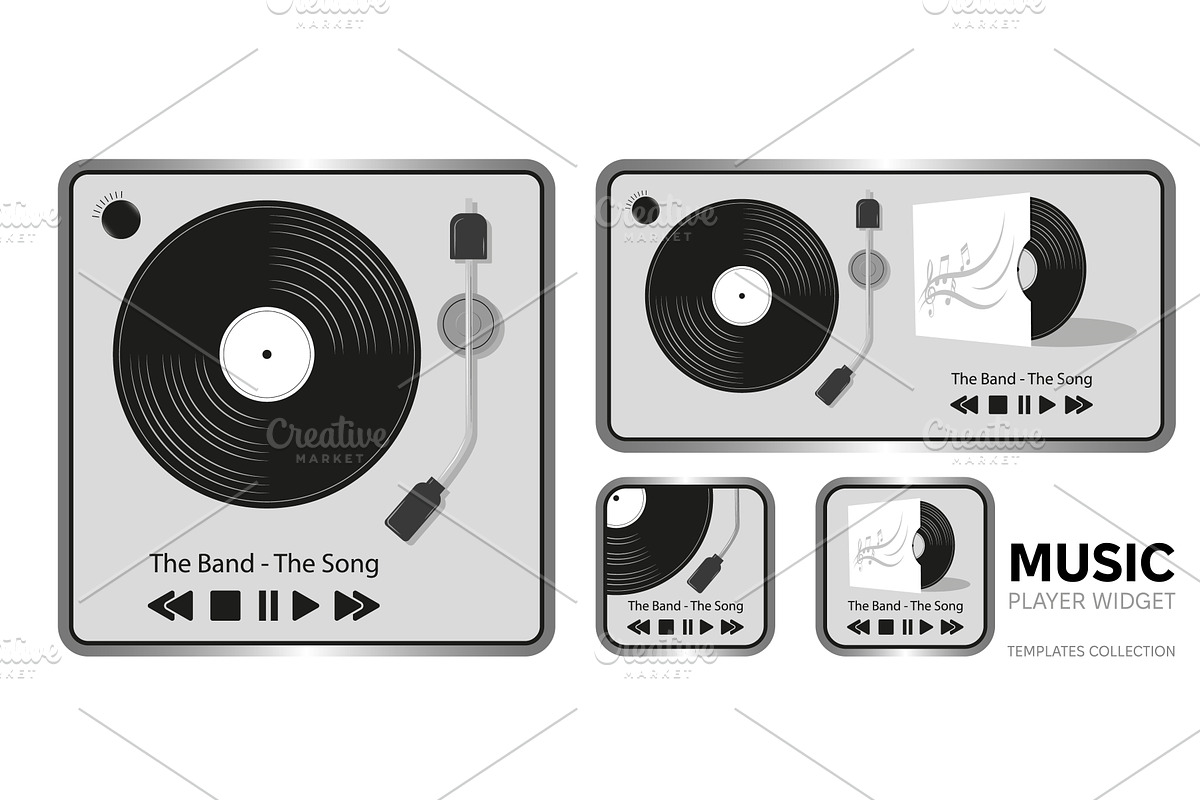 Set of widgets of music player, an Object Illustration by JeanBet