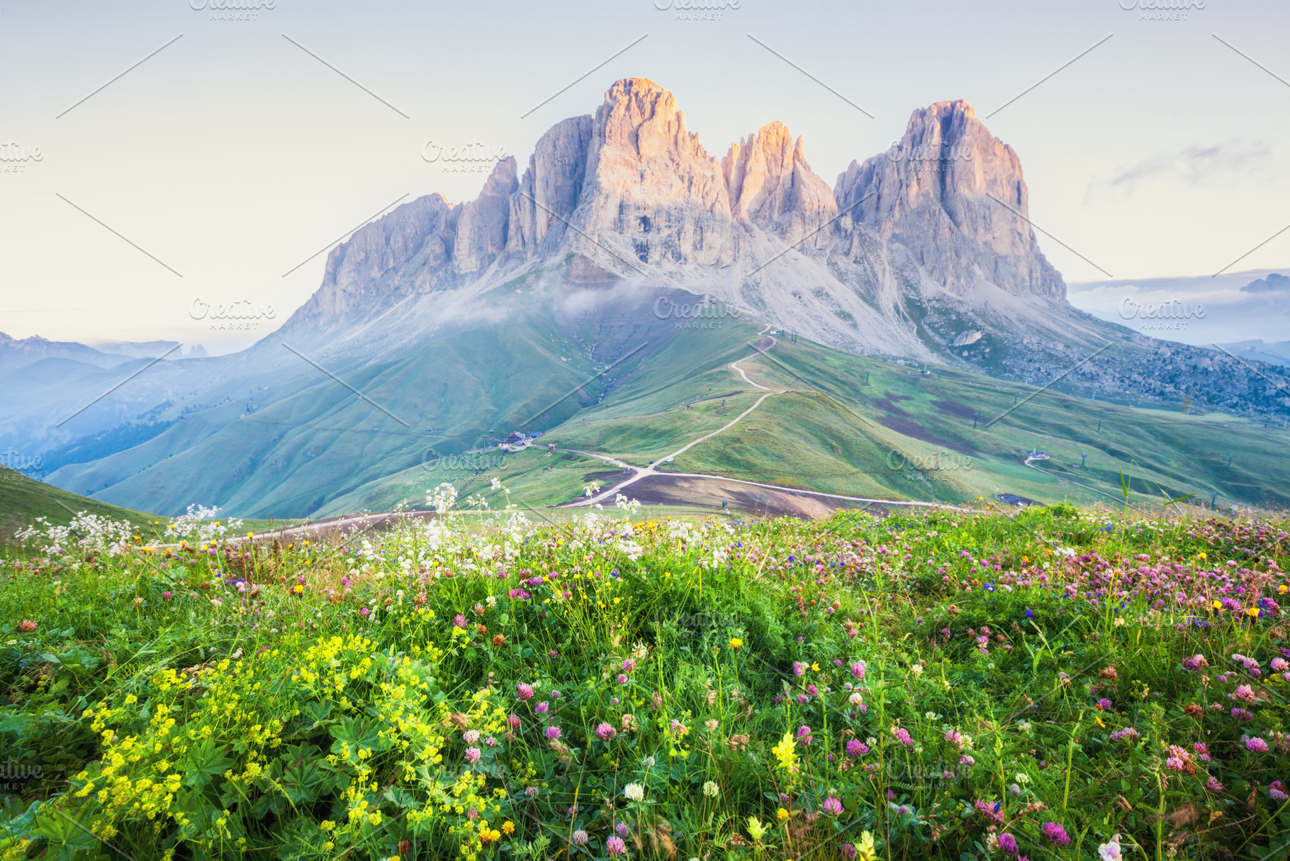 Alpine mountain summer view, a Nature Photo by khoroshkov