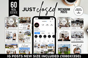 Just Closed Instagram Posts Canva, a Social Media Template by CreativeVinesStore (Thumbnail 1 of 12)