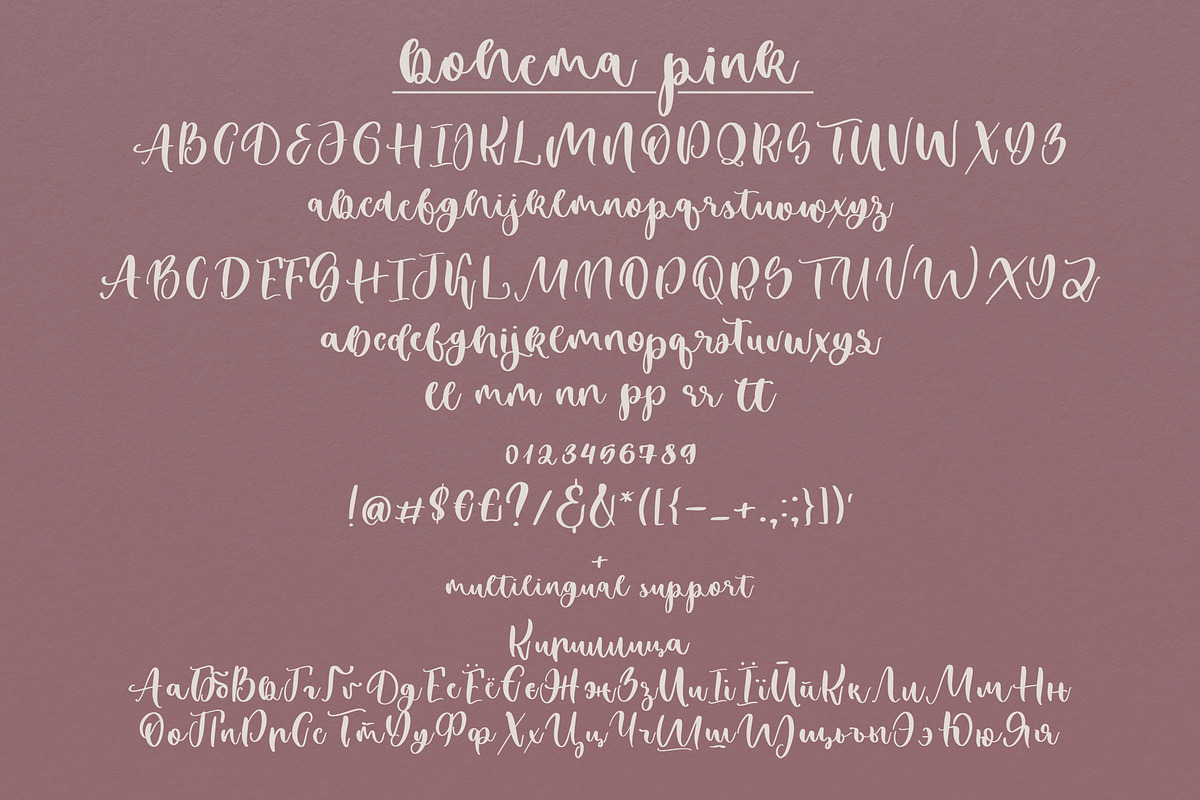 Bohema Pink Handwritten Font, a Script Font by CallMeStasia (Photo 12 of 12)