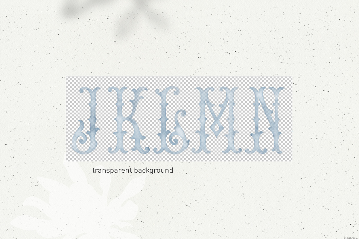 Monogram letters crest blue alphabet, a Decorative Illustration by GrafikBoutique (Photo 2 of 3)