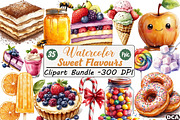 Watercolor Sweet Flavours Clipart, an Illustration by DreamCafeArt (Thumbnail 1 of 7)