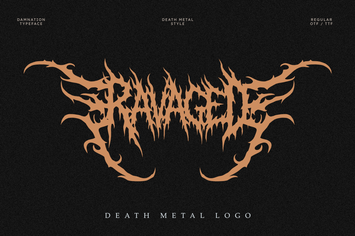 Damnation - Death Metal Font, a Symbol Font by Masyafi Studio (Photo 6 of 9)