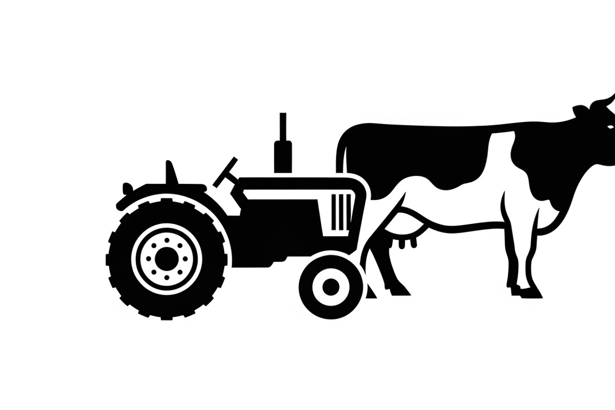 Rustic farm tractor and cow design, an Illustration by Amazin_art (Photo 18 of 30)