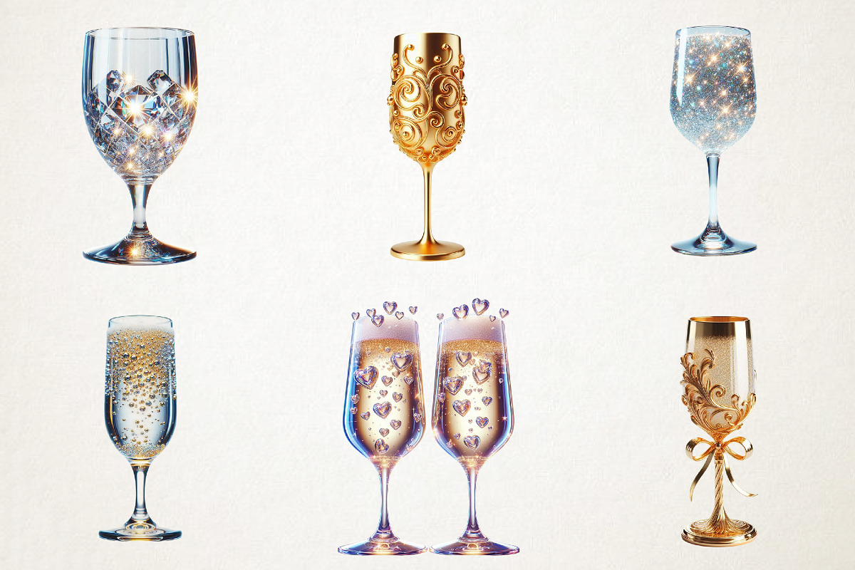 Cheers to New Year Champagne Glass C, an Illustration by RobertsArt (Photo 2 of 5)