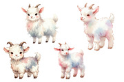 Watercolor Goat clipart, an Illustration by Designworld (Thumbnail 5 of 6)