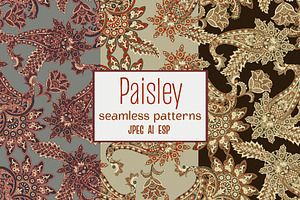Paisley seamless fabric pattern