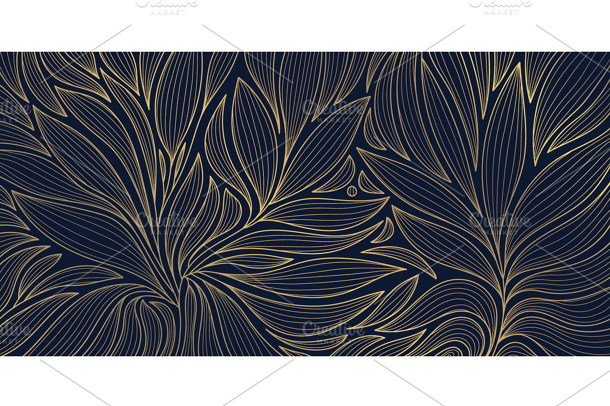 Flowers and Leaves Line Luxury Art, a Pattern Graphic by Marylia (Photo 23 of 27)