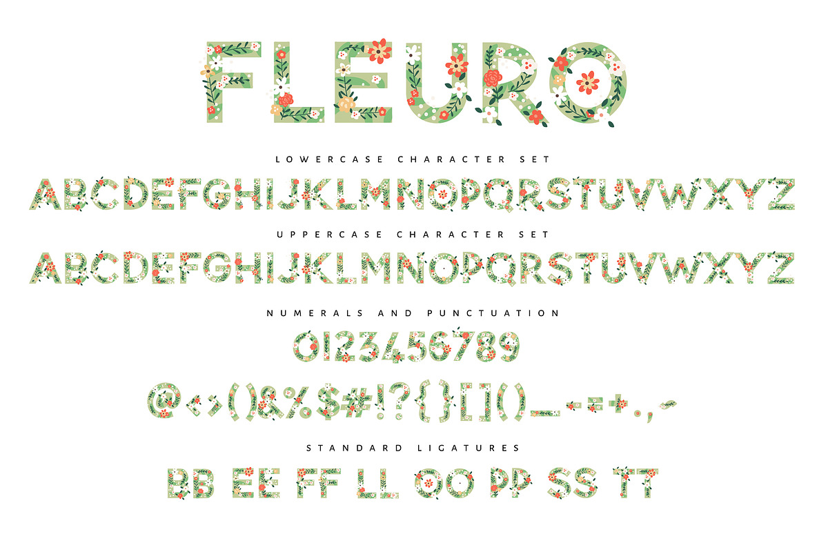 NEW! FLEURO Colour Font :) preview 3