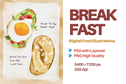 Breakfast Food Illustration, an Illustration by AMMi (Thumbnail 1 of 2)