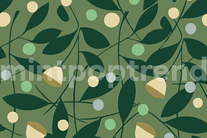 Tea Leaves Seamless Pattern