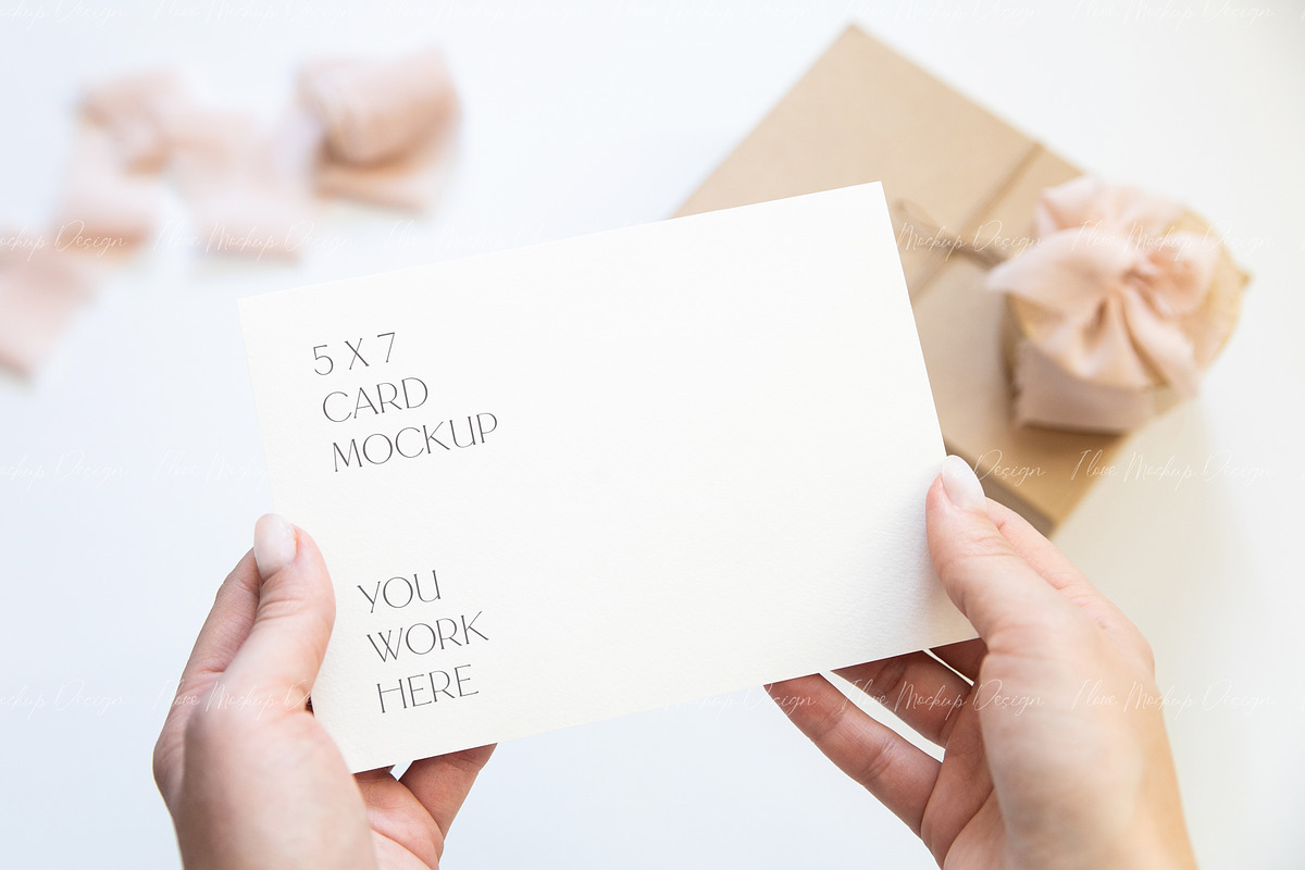 Wedding 7x5 Invitation Card Mockup, a Product Mockup by ILoveMockupDesign (Photo 2 of 11)