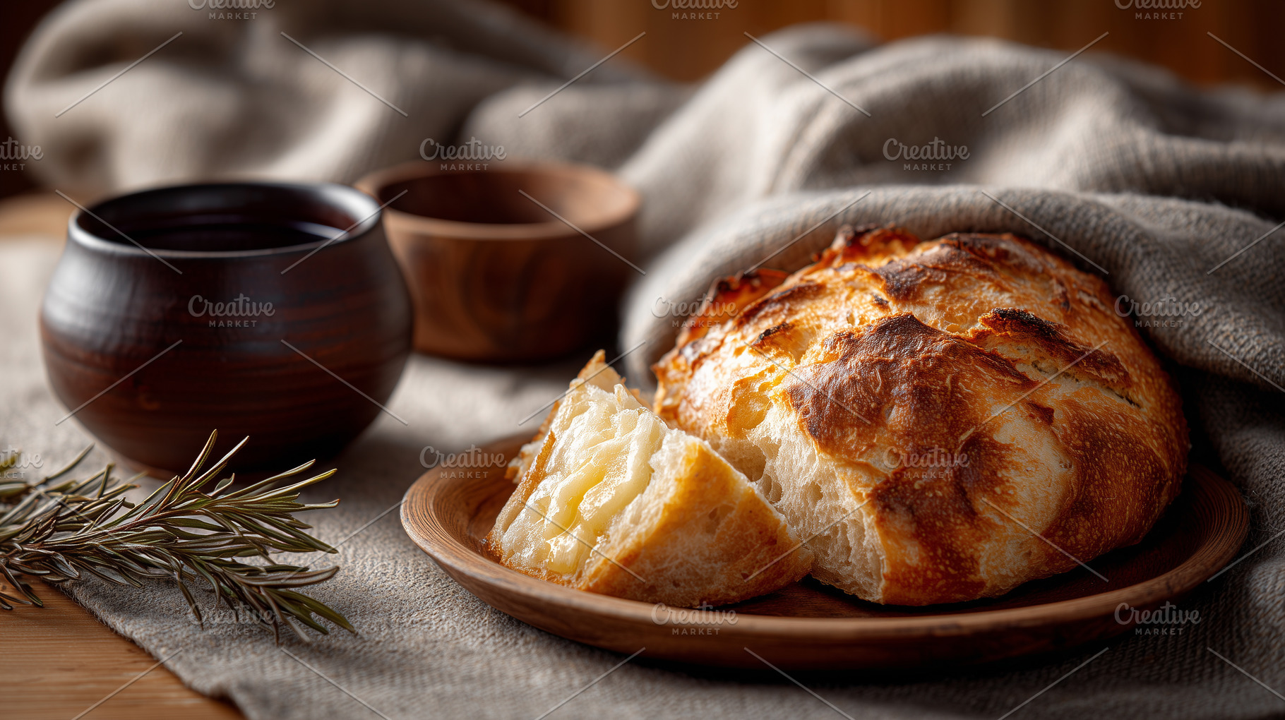 Rustic freshly baked bread, a Food & Drink Photo by MistyDay
