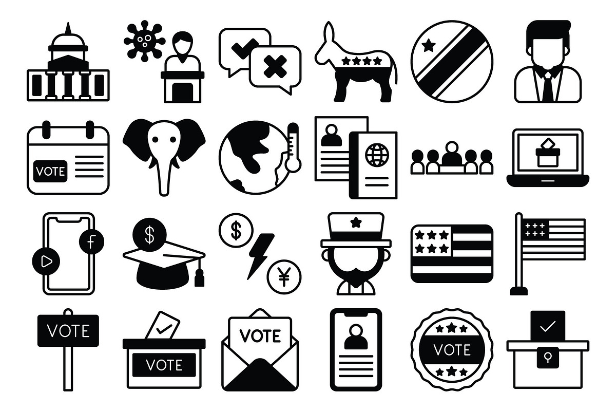 USA Election Vector Icons Pack, a Solid Icon by Vector Portal (Photo 4 of 5)