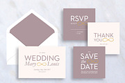 Set of Simple Wedding Invitation, an Invitation Template by stockhype (Thumbnail 1 of 2)
