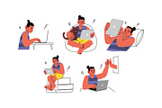 Remote Worker Man Vol 2, a Work Illustration by SLAB! Design (Thumbnail 2 of 3)