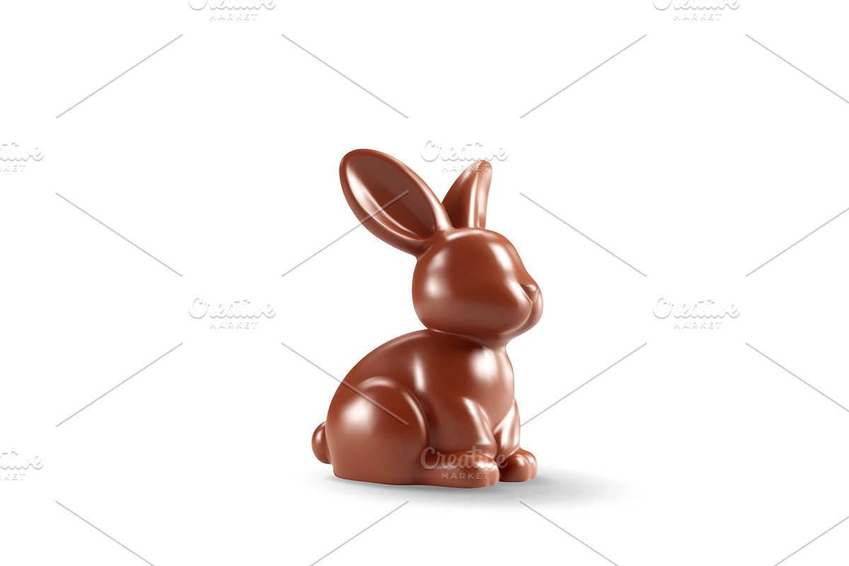 3D brown chocolate easter bunny, an Object Illustration by Abscent