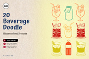 Beverage Doodle Hand Drawn, an Object Graphic by SLAB! Design (Thumbnail 1 of 4)
