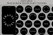 Black Instagram Highlight Covers, a Social Media Template by Boltik Studio (Thumbnail 1 of 7)