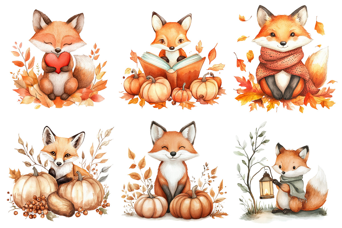 Autumn Fox Sublimation Clipart Png, an Illustration by CitraGraphics (Photo 3 of 6)