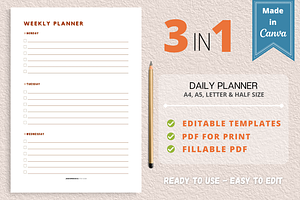 Weekly Planner Template, Canva