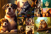 Mother and Baby Animal Art Prints, an Animal Illustration by pixaroma (Thumbnail 14 of 15)