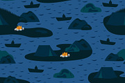Night river or lake with islands, a Scene 3D Model by Vectorbuum (Thumbnail 2 of 3)