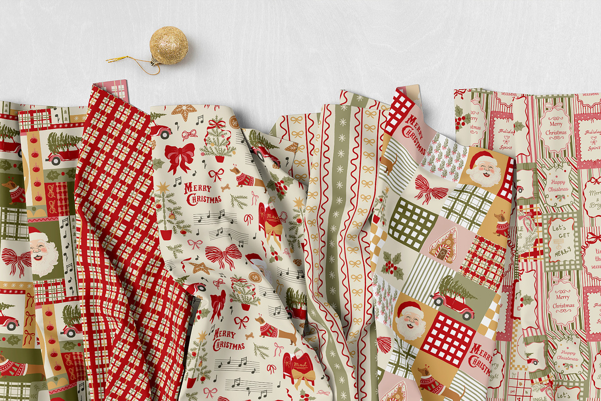 Vintage Christmas patchwork, a Pattern Graphic by Tani Kuzminka (Photo 3 of 27)