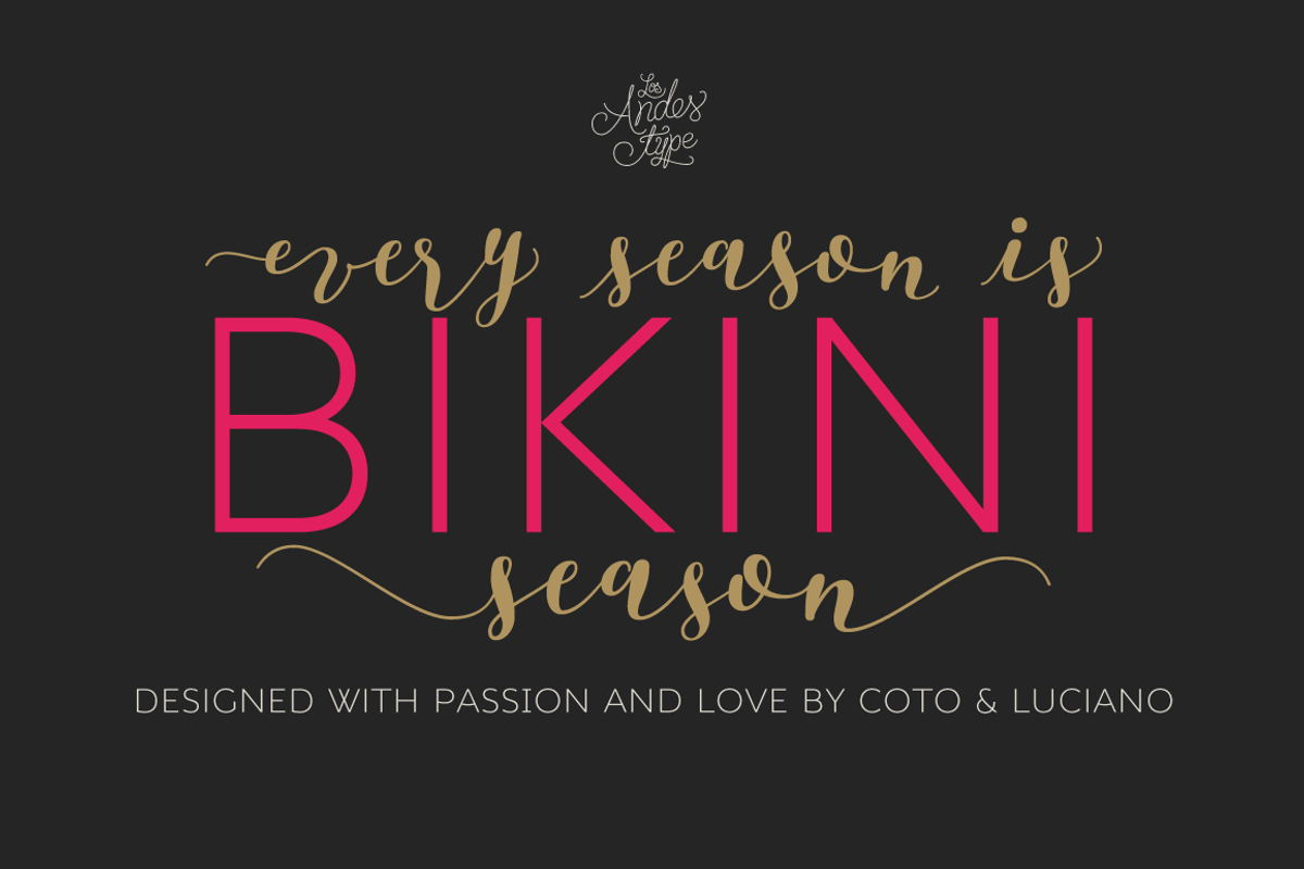 Bikini Season, a Script Font by Los Andes Type (Photo 1 of 19)