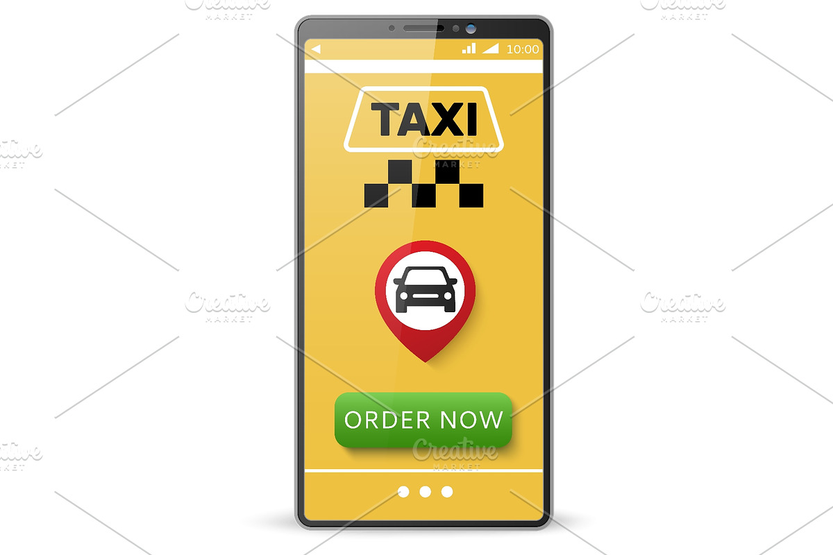 Realistic smartphone with app for, a Transportation Illustration by Vectorbuum (Photo 1 of 3)