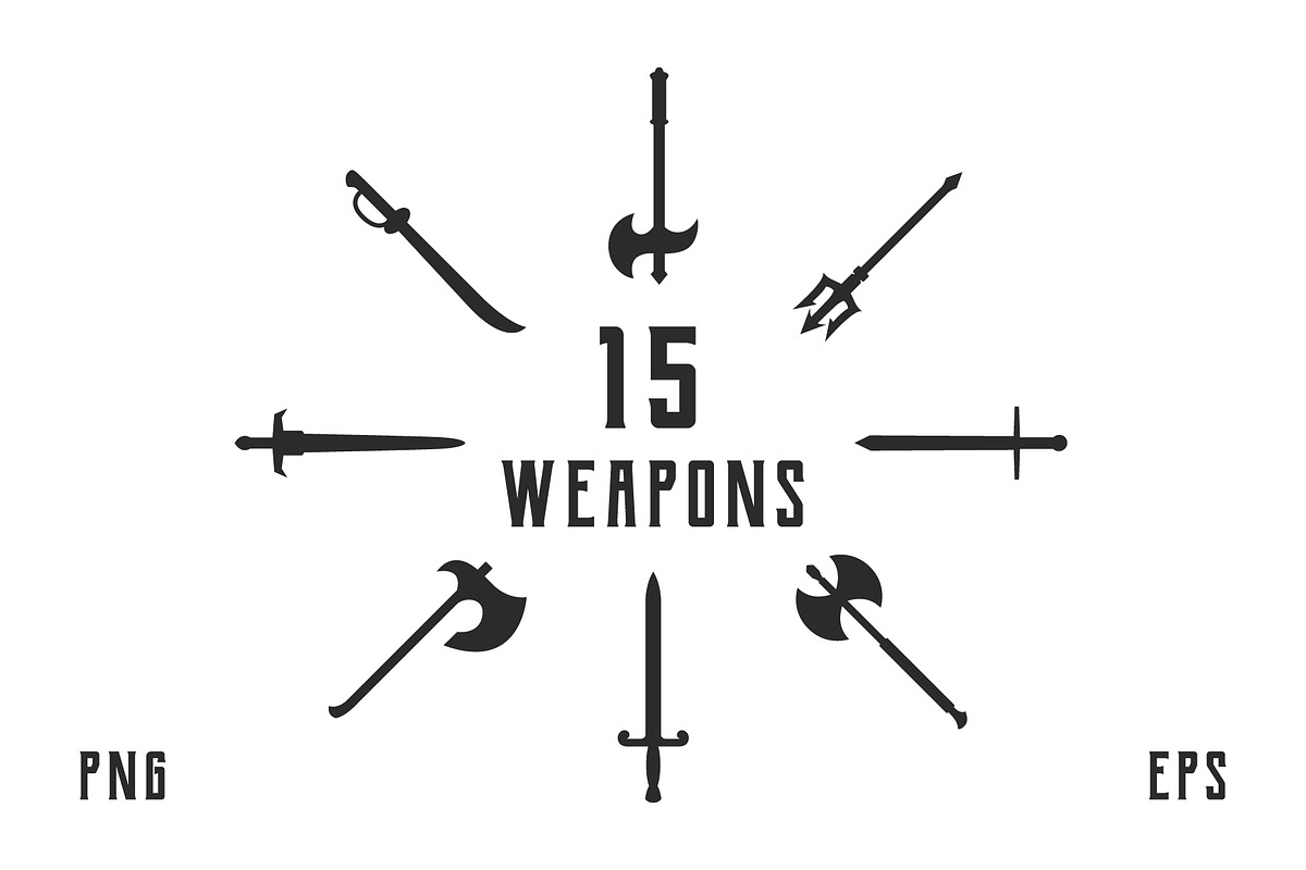 Medieval weapons. Swords, Axes icons, a Solid Icon by DenysHolovatiuk (Photo 1 of 5)