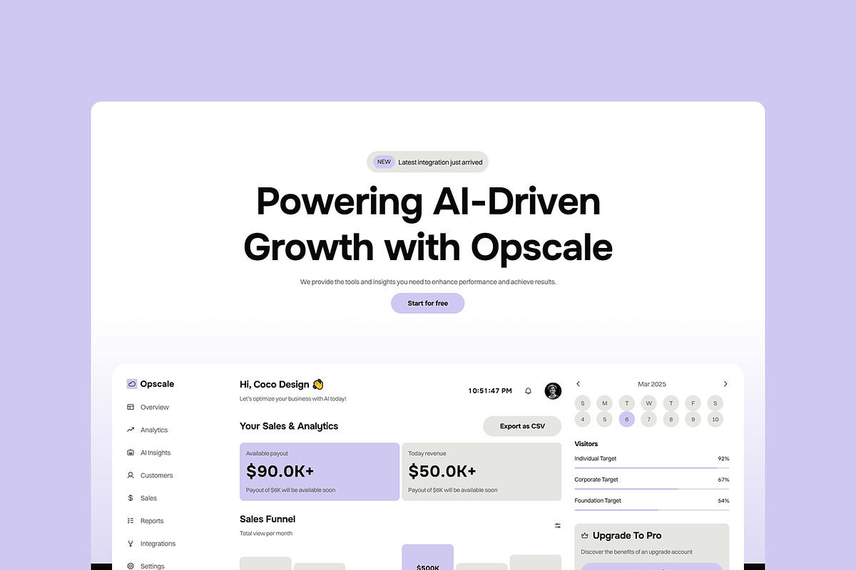 Opscale – SaaS & AI Framer Template, a Templates & Theme by CocoDesign (Photo 1 of 4)