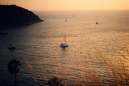 Sunset,evening seaside scenery at phuket island, a Nature Photo by Art Rachen