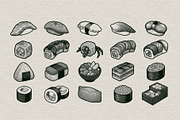 Japanese Sushi Engraving Collection, a Food Illustration by Kaizla03 (Thumbnail 5 of 5)