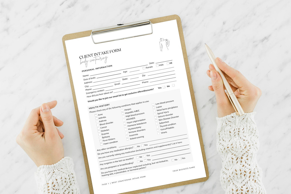 Esthetician intake form, a Design Template by SwitzerShop (Photo 2 of 9)
