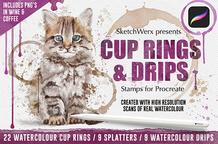 Cup Rings & Drips - for Procreate