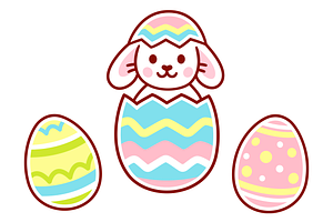 Easter Bunny in Egg, an Illustration by Irina Mir