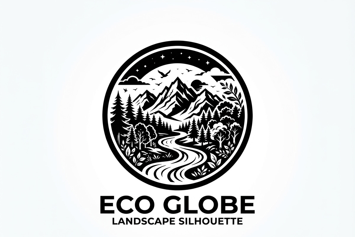 60 Eco Globe Landscape Silhouette, a Technology Illustration by Amazin_art (Photo 20 of 44)