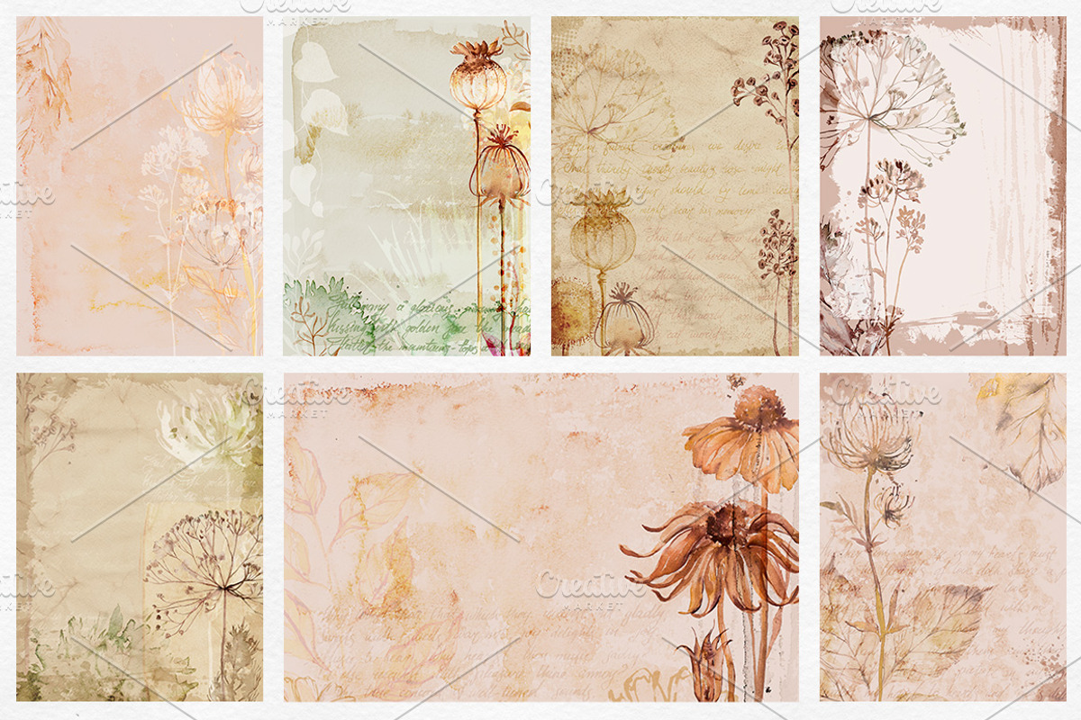 Herbarium. Watercolor Textures., a Texture Graphic by AlexGreenArt (Photo 2 of 9)