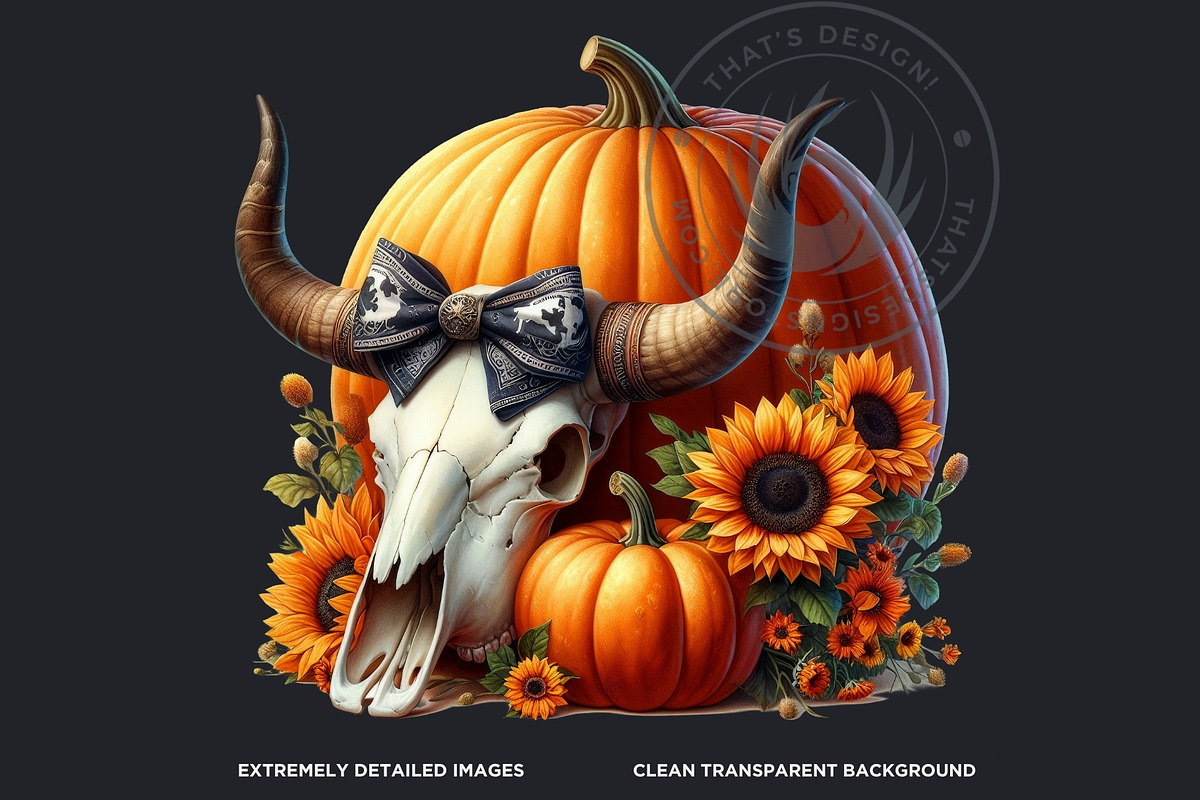 Fall Western coquette bow pumpkins, a Seasonal Illustration by ThatsDesignArt (Photo 3 of 10)